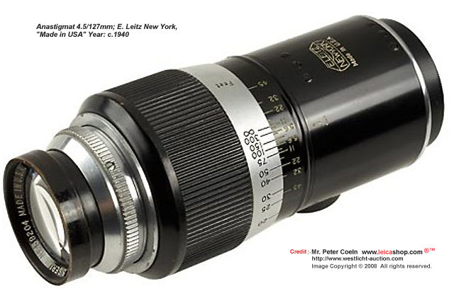 Anastigmat 4.5/127mm; E. Leitz New York, 