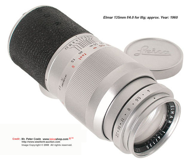 Leica/Leitz ELMAR 135mm f/4.0 for Leica IIIg