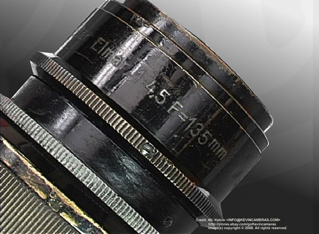 Ernst Leitz Wetzlar Elmar 135mm f4,5 Nickel telephoto lens  lens head section