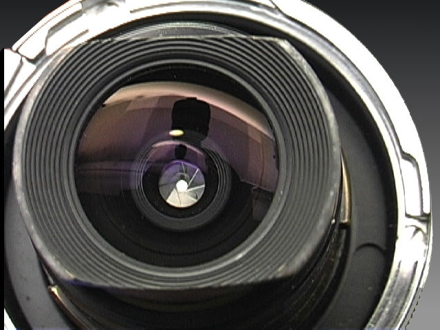 Contax Carl Zeiss Biogon 1:4.5 f=21mm (21mm f/4.5) Rear lens element view