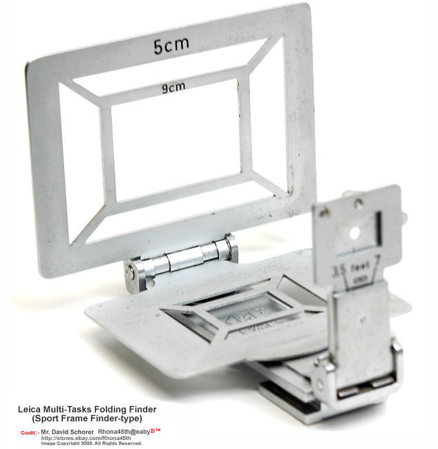 Back view of a Leica / Leitz Multi-Task Folding Finder / Sport Frame Finder Type cater for 50mm, 90mm and 135mm