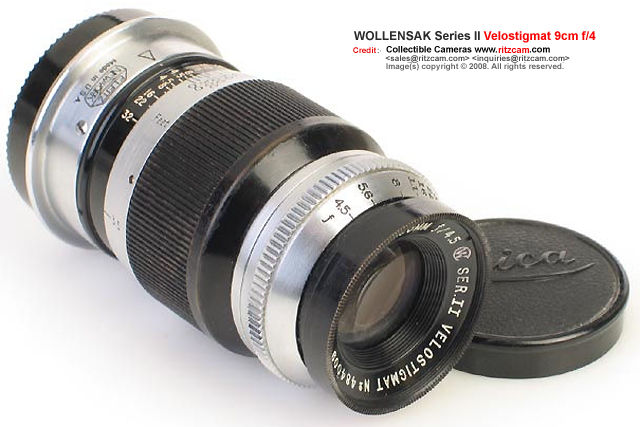 E.Leitz New York engraving on a Wollensak Velostigmat f=90mm 1:4.5 short telephoto lens