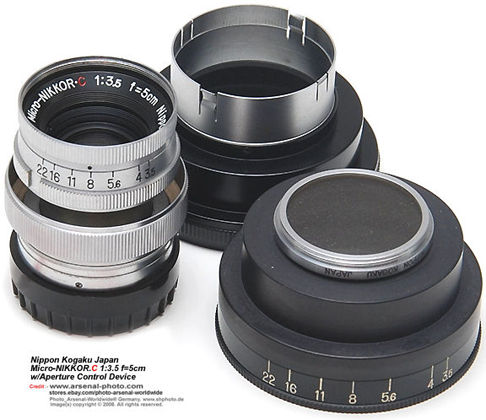 Micro-Nikkor.C 1:3.5 f=5cm (135mm f/3.5) with dedicated Aperture Control collar