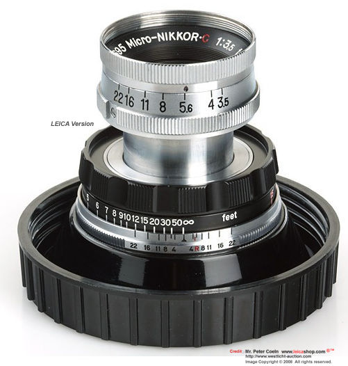Leica M38 Threaded Mount / Scrww mount version of Micro-Nikkor 50mm f/3.5 