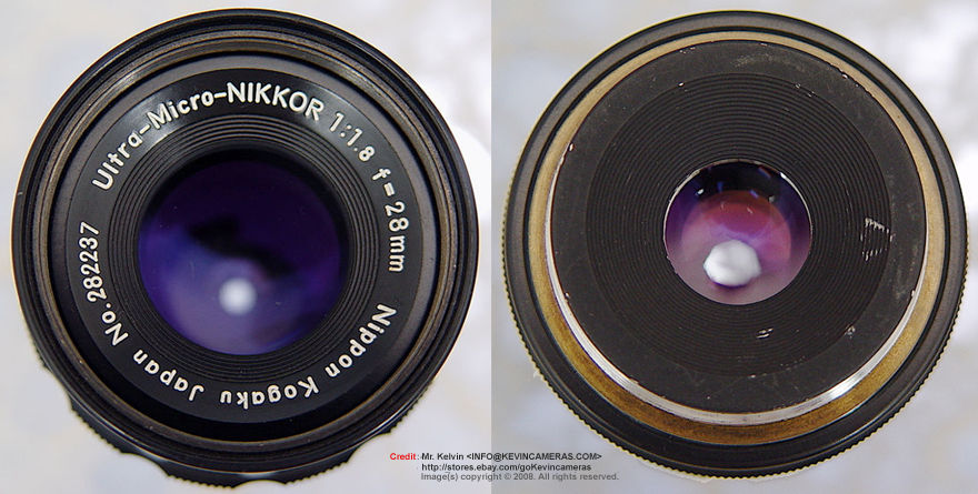 Front and rear section lens mount of a Ultra-Micro-NIKKOR 1:1.8 f=28mm lens