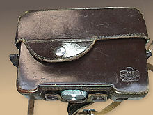 Leather camera Case for Nikon S2 with Nikkor  5cm 1:1.1 rear section view