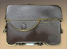 Leather camera Case for Nikon S2 with Nikkor  50mm f/1.1 back view