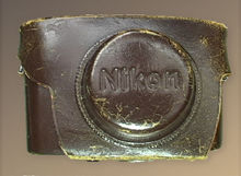 Early model of leather camera case for Nikon rangefinder camera Nikon S2