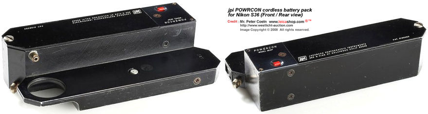 jpi Powrcon cordless power pack designed for Nikon rangefinder system S36 electric Motor Drive