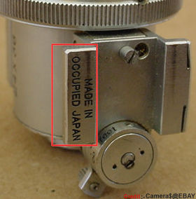 Nippon Kogaku KK  MIOJ matking on an all  chromed, Nikon early version of Variframes Optical Finder for Nikon S-series rangefinder cameras