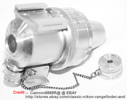 Rear view of MIOJ early version Nikon (Nippon Kogaku) Variframe FINDER with added tiny eyepiece