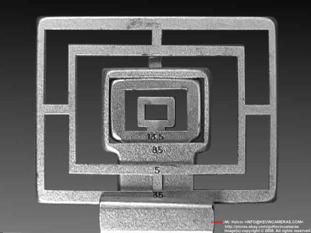 Nikon (nippon Kogaku K K ) Sport Frame Finder with the various metal frames foled up to display the various focal lengths