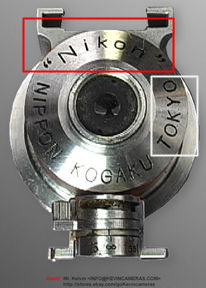 RAR section view with eyepiece  in an all chrome, early MIOJ  Nippon Kogaku KK  Tokyo  Nikon Variframe finder  top view