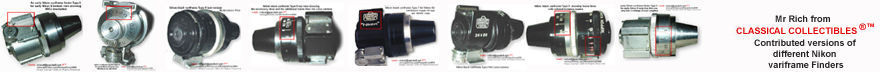 Group of multiple versions/models on Nikon (Nippon Kogaku KK) Variframe Optical Finders