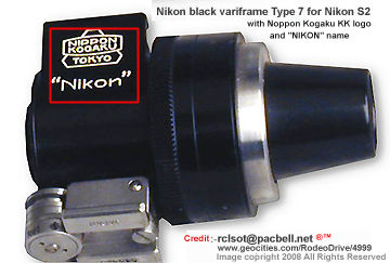 Nippon Kogaku K.K. variframe finder for  Nikon rangefinder cameras Type 7 for Nikon S2 camera