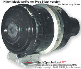 Nippon Kogaku K.K. variframe finder for  Nikon rangefinder cameras -   black variframe Type 9 last version without the accessory shoe