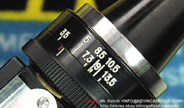 Focal length settings calibration of the Black finished, Nikon late version of Variframes Optical Finder for Nikon S-series rangefinder cameras