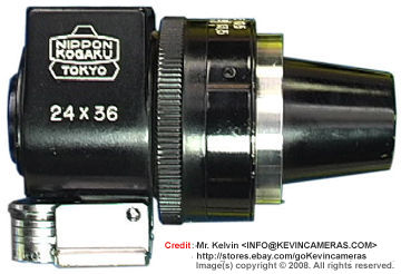 Black finished, Nikon late version of  Nippon Kogaku KK  Variframes Optical Finder for Nikon S-series rangefinder cameras