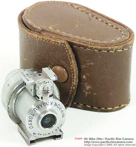 An old version of Nikon Variframe Finder with leather case for rangefinder MIOJ