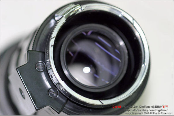 Nikon Reflex Housing Model 2 with lens attached seeijng through the tube