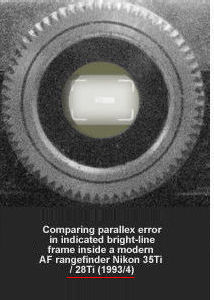 Rangefinder S with bright frame line (illustration photo only) not to actual scale