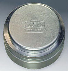 Evolved form of Nippon Kogaku Tokyo emblem / logo on chrome front lens cap for Nikon rangefinder RF Nikkor lens