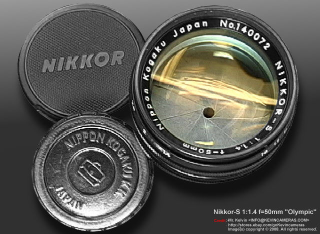 Nikkor-S 1:1.4 f=50mm OLYMPIC - a lens with standard accessories :- OLYMPIC
