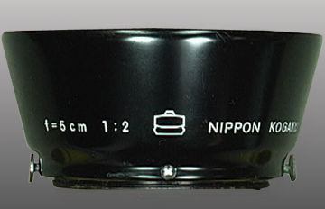 2nd and final release of standard black version lens hood for Nikkor-S 1:2 f=5cm standard lens