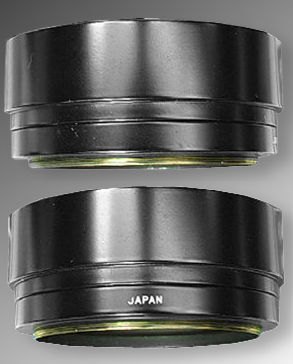 The dedicated companion lens hood in black for Nikkor-S.C 1:1.5 f=8.5cm telephoto lens  rear view
