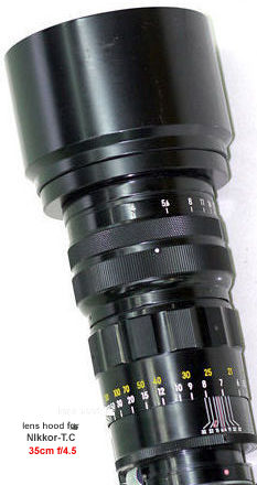 Lens hood for 25cm f/4 Nikkor rangefinder telephoto lens