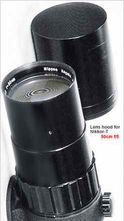 dedicated lens hood for 50cm f/5.0 Nikkor-T