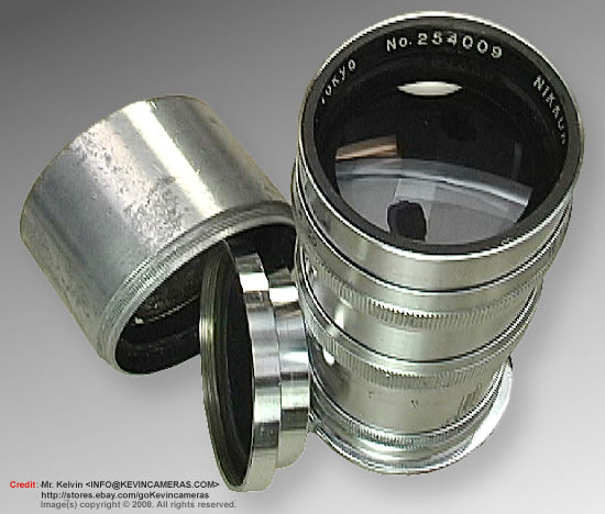 Old Chrome lens hood for an old chrome RF Nikkor 135cm f4  