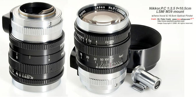 Leica M39 LSM version of the Nippon Kogaku KK / Nikon's NIKKOR-P.C 1:2.5 f=10.5cm telephoto lens