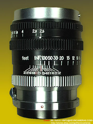 Various lens data, DOF scales and distance indexes on  a rangefinder ( RF ) version of he Nikkor-P.C 1:2.5 f=10.5cm (105mm f/2.5) Telephoto lens for rangefinder Nikon cameras