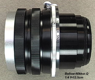 Bellow -Nikkor.Q 1:4 f=13.5cm lens head