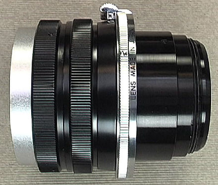 side views of  a Nippon Kogaku Japan / Nikon Nikkor-Q 1:4 f=13.5cm Bellow lens head for Nikon S-mount rangefinder cameras