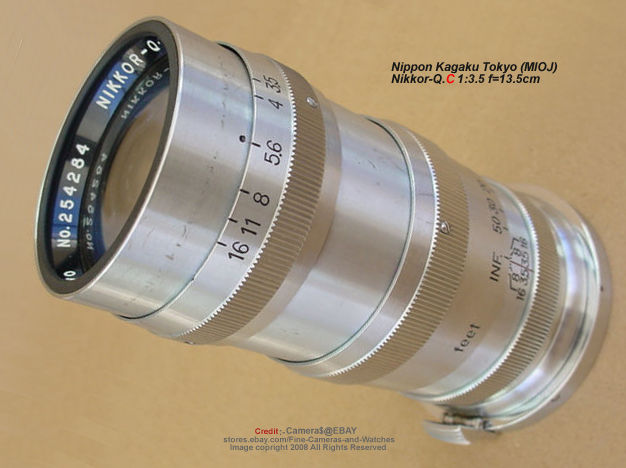 Nikon /  Nippon Kogaku Japan Nikkor-Q.C 1:3.5 f=13.5cm / 135mm f/3.5 telephoto lens for rangefinder Nikon cameras