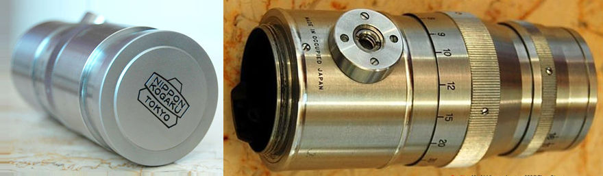 early solidly built Nippon Kogaku Tokyo / Nikon's RF Nikkor-Q.C 1:3.5 f=13.5cm telephoto lens made in occupised Japan (MIOJ)