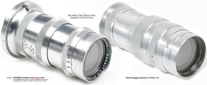 comparing the Seiki Kogagu (Canon) rangefinder 135mm f/4 with Carl Zeiss Jena Sonnar 135mm f/4