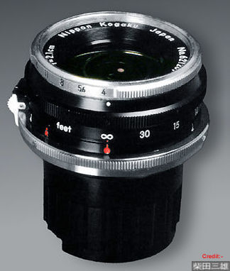 S-mount of the Nikkor RF 2.1cm f/4.0 (21mm f/4.0) by Nikon S-Magazine