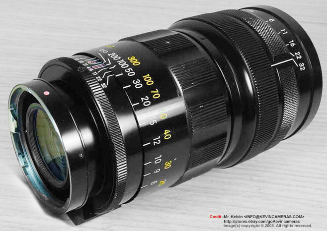 A lovely view from the rear section for this Nikon (Nippon Kogaku K.K.) RF Nikkor-Q 1:4.0 f=25cm (250mm f/4.0)  