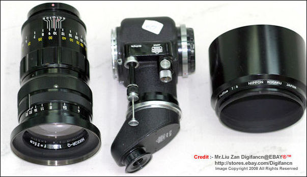 Nikon Reflex Housing Model 2 with Nikkor 250mm f/4.0 lens attched