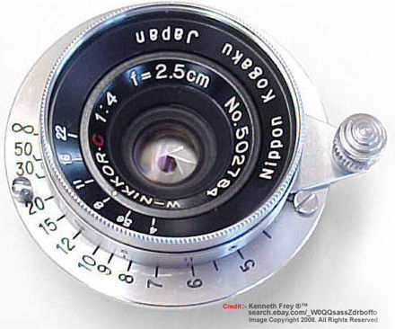 Leica Screw Mount (LSM) W.Nikkor 2.5cm 1:4 wideagle lens