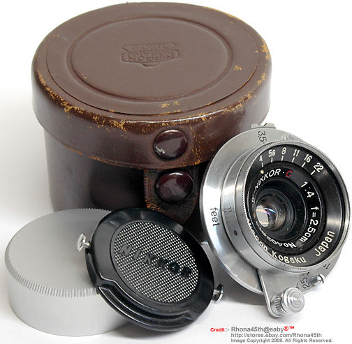 Bsic standard accesories for a LSM W-Nikkor.C 1:4 f=2.5cm lens (25mm f/4.0 RF Nikkor)