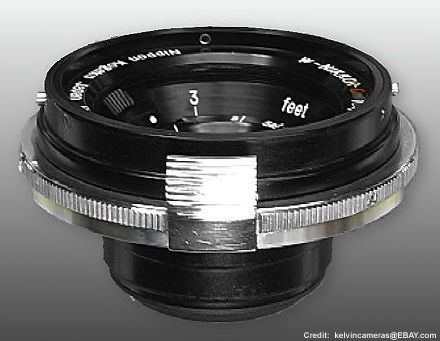 Nikon rangefinder version of the 2.5cm f/4.0 (25mm f/4.0) ultrawide angle lens with chrome lens mounting ring