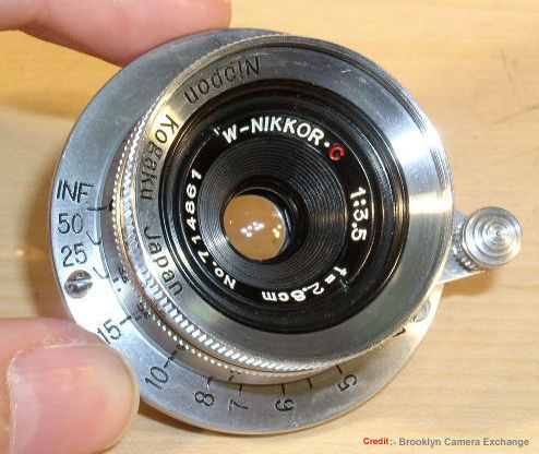 Nikon W-Nikkor-C 1:3.5 f=2.8cm wideangle lens in Leica screw mount (SM)