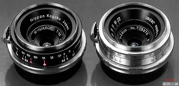 COMPARING both the black and chrome version of the W.Nikkor-C 2.8cm f/3.5 (28mm f/3.5) RF rangefinder wideangle lens 