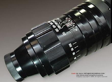 Lens tube adn control features found on the RF Nikkor 500mm lens