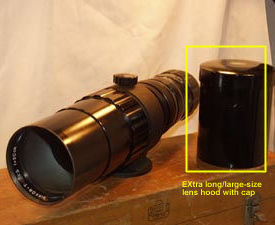 Extra large lens hood for Nikon (Nippon Kogaku KK) 1:5 f=50cm (RF Nikkor 500mm f/5.0) Super Telephoto lens for Rangefinder Nikon cameras