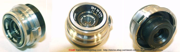Rear section view on  a Nikon W-Nikkor-C 1:3.5 f=2.8cm wideangle lens in Leica screw mount (LSM)